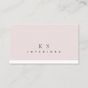 Minimal Blush And White Modern Interior Design Business Card
