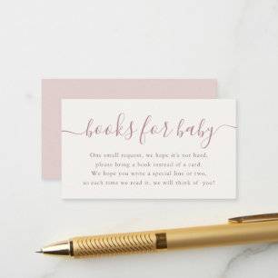 Minimal Blush Books for Baby Shower Enclosure Card