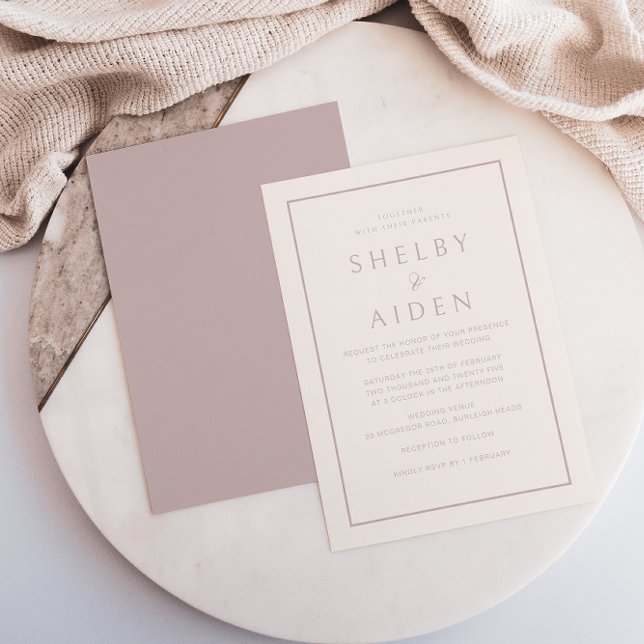 Minimal Blush Elegant Modern Wedding Invitation (Creator Uploaded)
