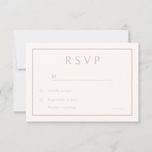 Minimal Blush Elegant Modern Wedding RSVP Card