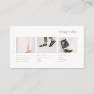 Minimal Blush Fashion Photo Influencer Blogger Business Card
