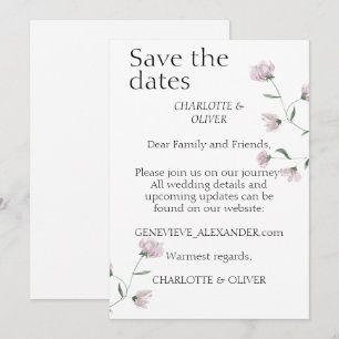 Minimal Blush Floral Elegant Wedding Save The Date