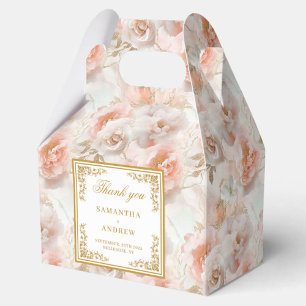 Minimal Blush Gold Watercolor Wedding Favour Box