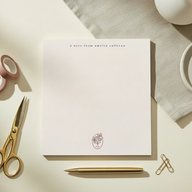 Minimal Blush Notepad with Monogram Desk Pad (Creator Uploaded)