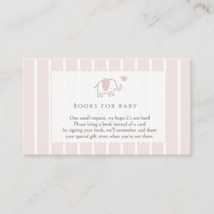 Minimal Blush Pink Elephant Sketch Books for Baby Enclosure Card