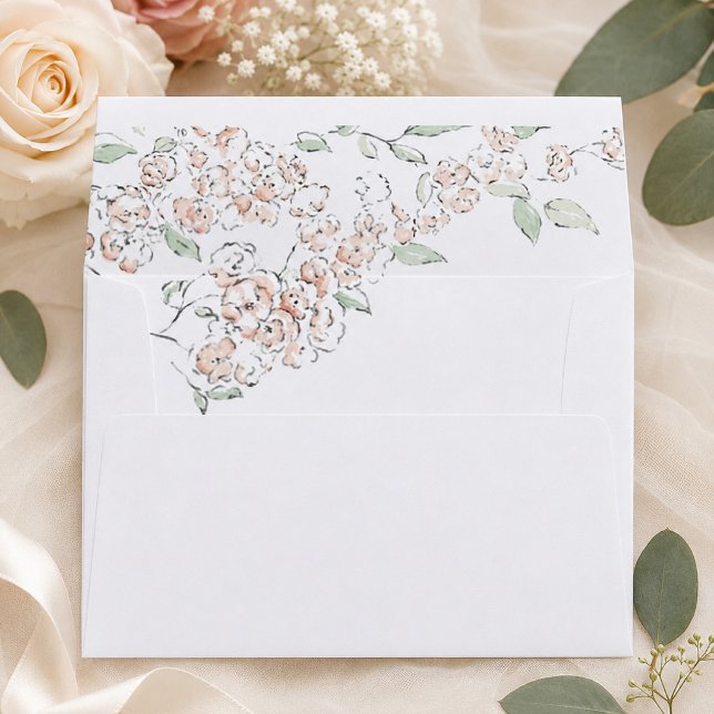 Minimal Blush Pink Floral Wedding Envelope (Creator Uploaded)