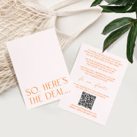 Minimal Blush Pink & Orange Details Card & QR Code
