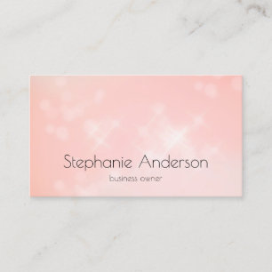 Minimal Blush Pink Subtle Bokeh Contact Business Card