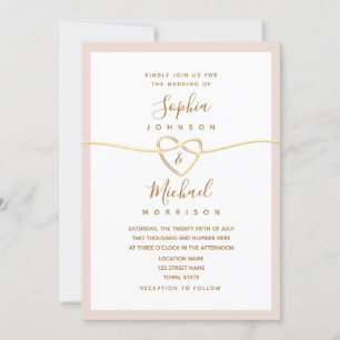 Minimal Blush Pink Wedding Invitation
