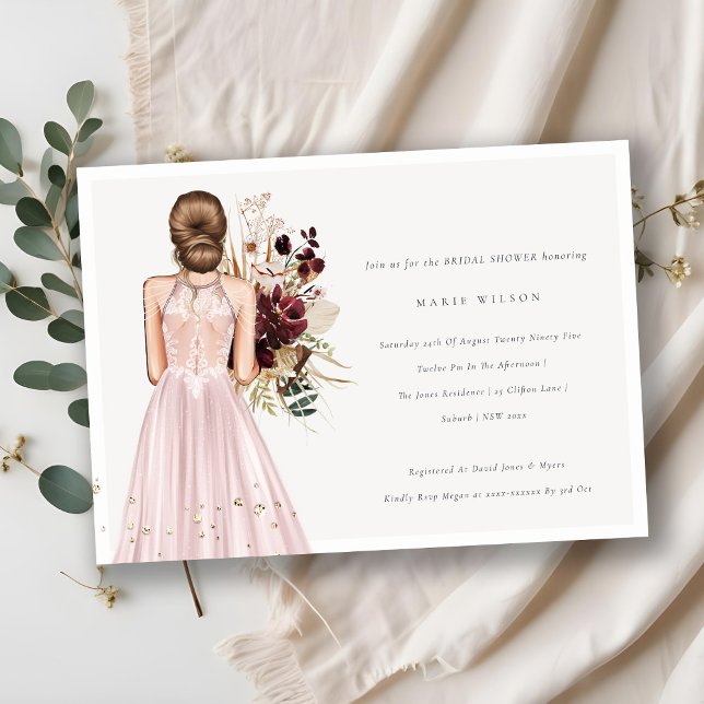 Minimal Blush Wedding Gown Bridal Shower Invite (Creator Uploaded)