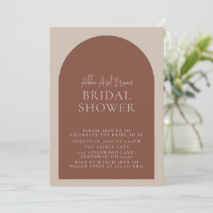 Minimal Boho Arch Script Text Bridal Shower Invitation