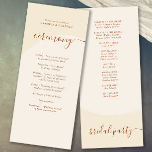 Minimal Boho Autumn Tone Wedding Programme