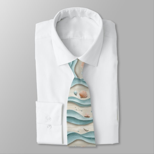 Minimal Boho Beach Pattern Tie (Tied)