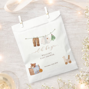 Minimal Boho Boy Clothes Baby Shower Favour Bags