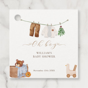 Minimal Boho Boy Clothes Baby Shower Favour Tags