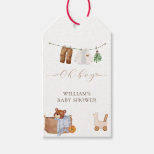 Minimal Boho Boy Clothes Baby Shower Gift Tags