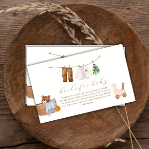 Minimal Boho Boy Clothes Books For Baby Shower Enclosure Card