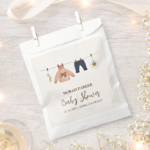 Minimal Boho Boy Winter Clothesline Baby Shower Favour Bags
