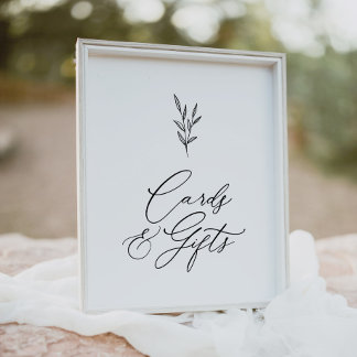 Minimal Boho Bridal Shower Cards and Gifts Sign