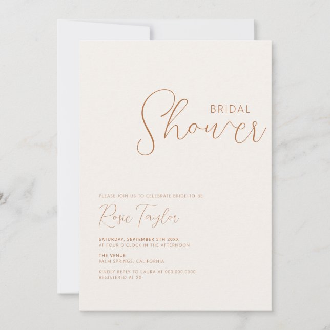 Minimal Boho Bridal Shower Invitation (Front)