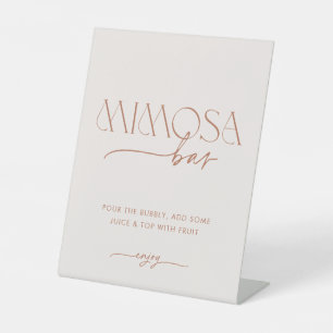 Minimal Boho Bridal Shower Mimosa Bar Pedestal Sign