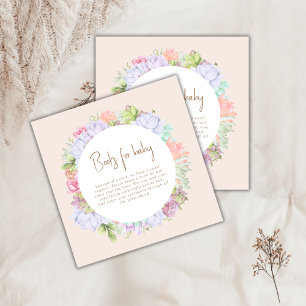 Minimal Boho Cactus Desert Books For Baby Shower Enclosure Card