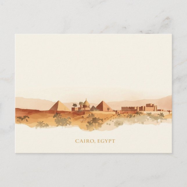 Minimal Boho Cairo Egypt Travel Postcard (Front)