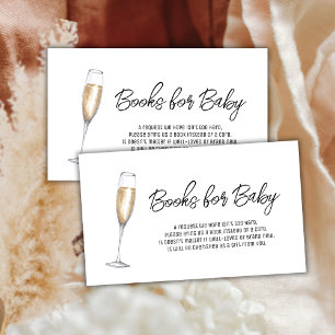 Minimal Boho Champagne Brunch Books Baby Shower Enclosure Card