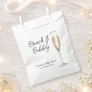 Minimal Boho Champagne Brunch Bubbly Baby Shower Favour Bags