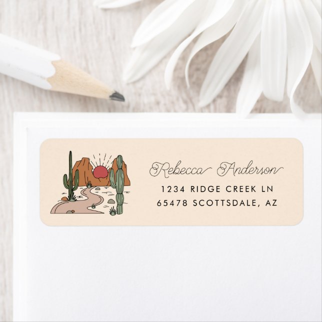 Minimal Boho Desert Script Return Address (Insitu)