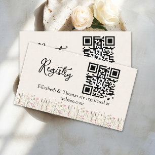 "Minimal Boho Floral Bridal Registry  Enclosure Card