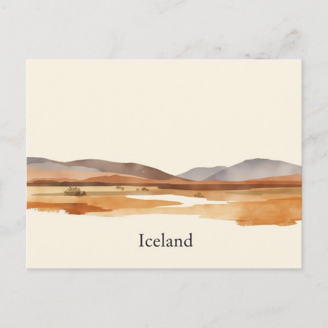 Minimal Boho Iceland Travel Postcard (Front)