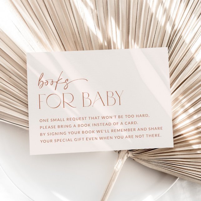 Minimal Boho, Modern, Terracotta, Books For Baby Enclosure Card (Creator Uploaded)