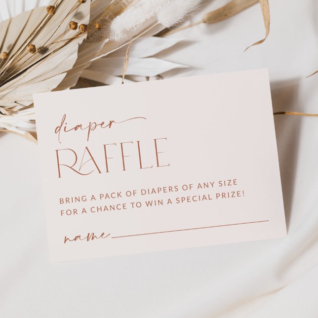 Minimal Boho, Modern, Terracotta, Diaper Raffle Enclosure Card (Creator Uploaded)