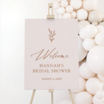 Minimal Boho Pink Bridal Shower Welcome Sign