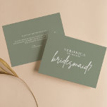 Minimal Boho Sage Green Bridesmaid Proposal Card<br><div class="desc">Minimal Boho Sage Green Bridesmaid Proposal Card. The word 'bridesmaid' is not editable. Check the collection for more matching items.</div>