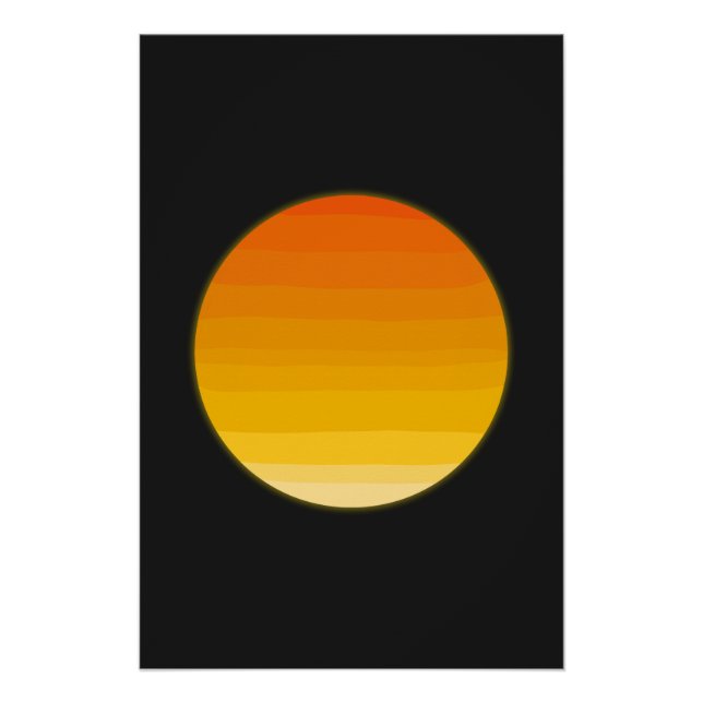 Minimal Boho Sun Line Art | Aesthetic Sunshine Des Poster (Front)