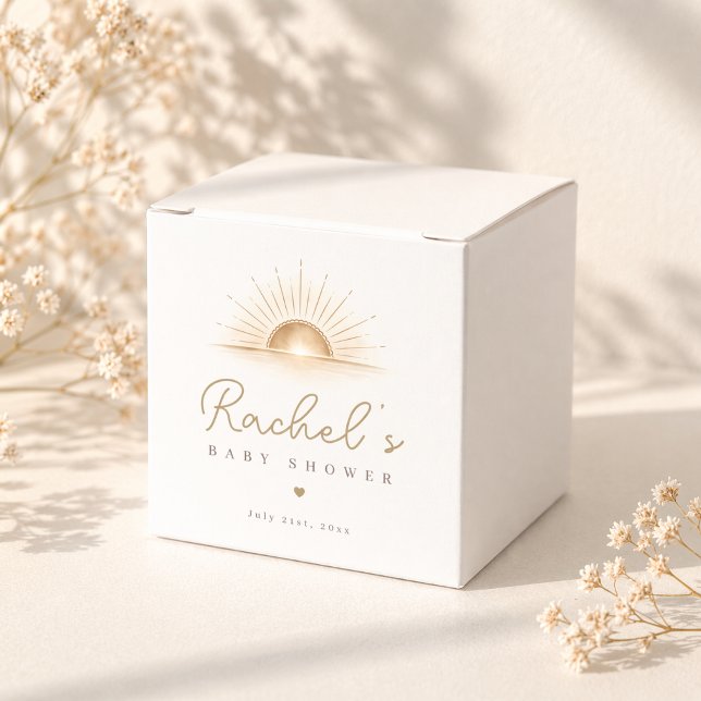 Minimal Boho Sun Neutral Baby Shower Party Favour Box (Creator Uploaded)