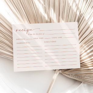 Minimal Boho, Terracotta, Bridal Shower Recipe