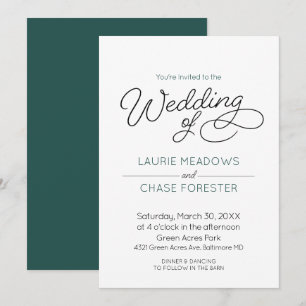 Minimal Boho Wedding Invitation