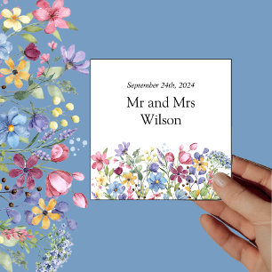 Minimal Boho Wildflower Dinner Napkin