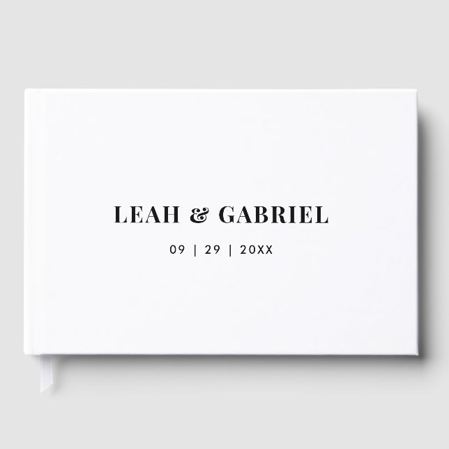 Minimal Bold Couples Wedding Guest Book (Front)
