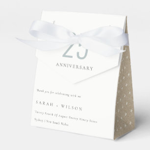 Minimal Bold Dusky Blue Any Year Anniversary Favour Box