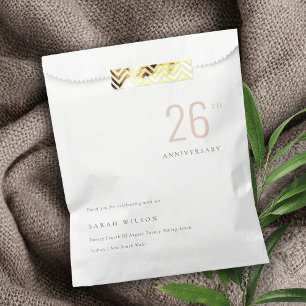 Minimal Bold Dusky Blush Any Year Anniversary Favour Bags