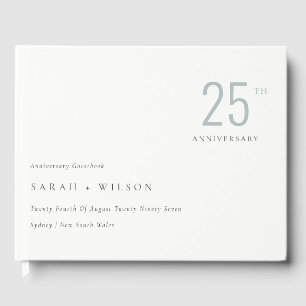 Minimal Bold Dusky Blush Any Year Anniversary  Guest Book
