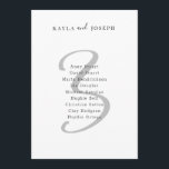 Minimal Bold Elegant Wedding Table Number 3<br><div class="desc">This is elegant black and white bold table number three sign for wedding with editable guest list. You can add your names and guest list. If you wish to change background color, font and table number color or make other changes to the template - it can be done easily, just...</div>