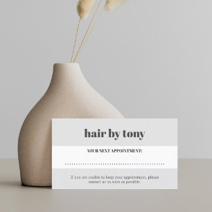 Minimal Bold Light Grey White Salon Appointment Card