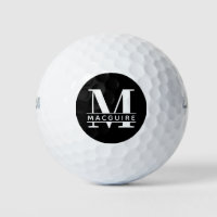 Minimal Bold Monogram with Name | Black
