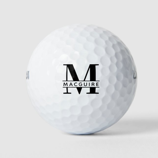 Minimal Bold Monogram with Name Golf Balls (Front)