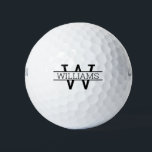 Minimal Bold Monogram with Name Golf Balls<br><div class="desc">Minimal Bold Monogram with Name Golf Balls</div>